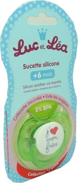 Luc et Léa Sucette Anatomique Silicone +18 mois moins cher