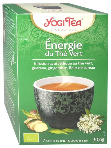 Thé vert énergie du thé vert Bio Yogi Tea. Yogi Tea pas cher.