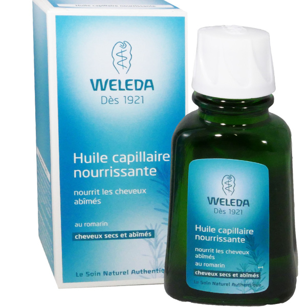 Weleda huile capillaire au romarin - Cosmétique bio - Cheveux secs